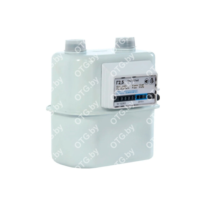 Счетчик газа Берестье КГ4 межосевое растояние 110 мм (правый) диаметр присоединительных патрубков 1" - фото